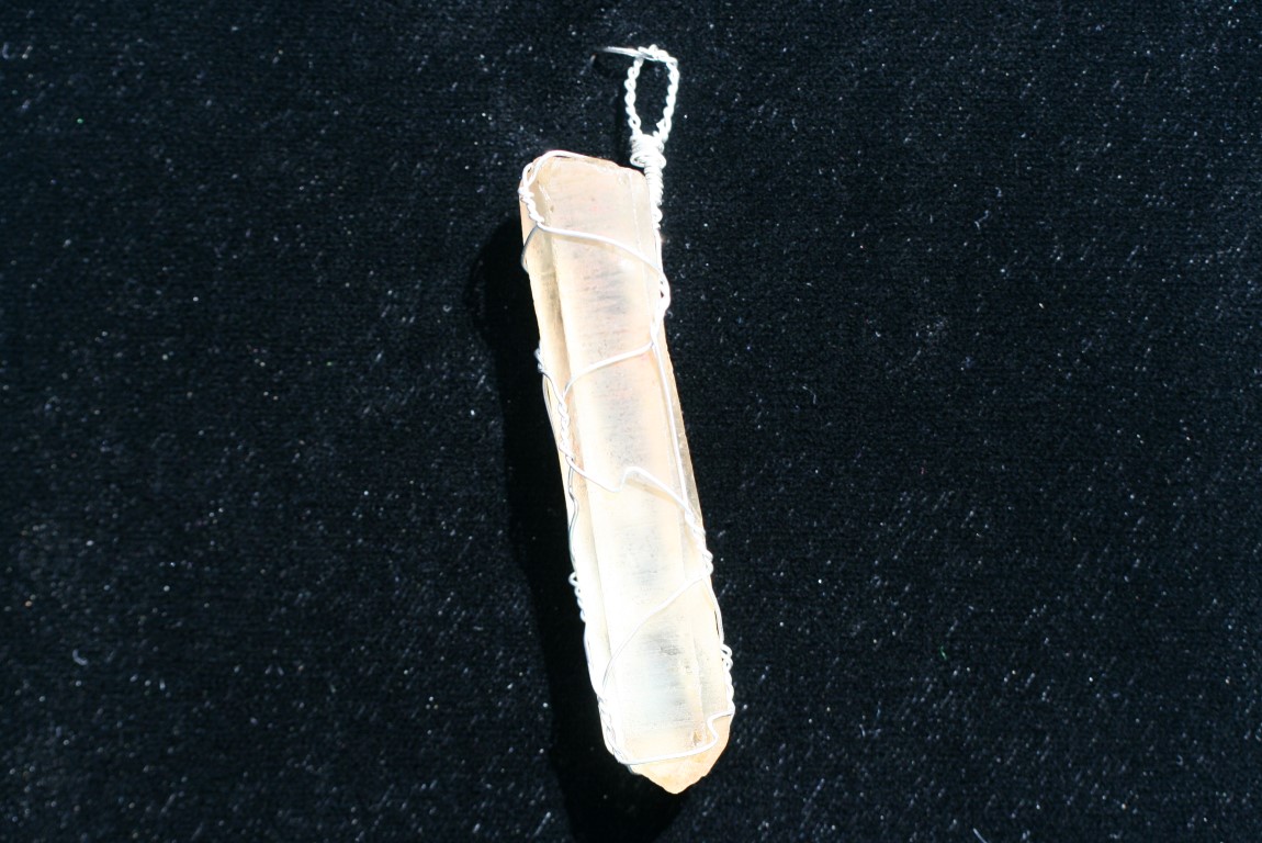 Kundalini Quartz Pendant from the Congo Yellow Golden Color 5379